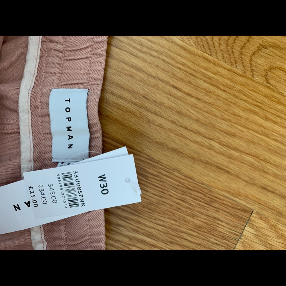 Topman Pink Twill Woven Pull On Shorts - Picture 3 of 3